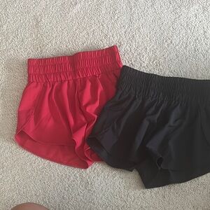Women's Red and Black Shorts